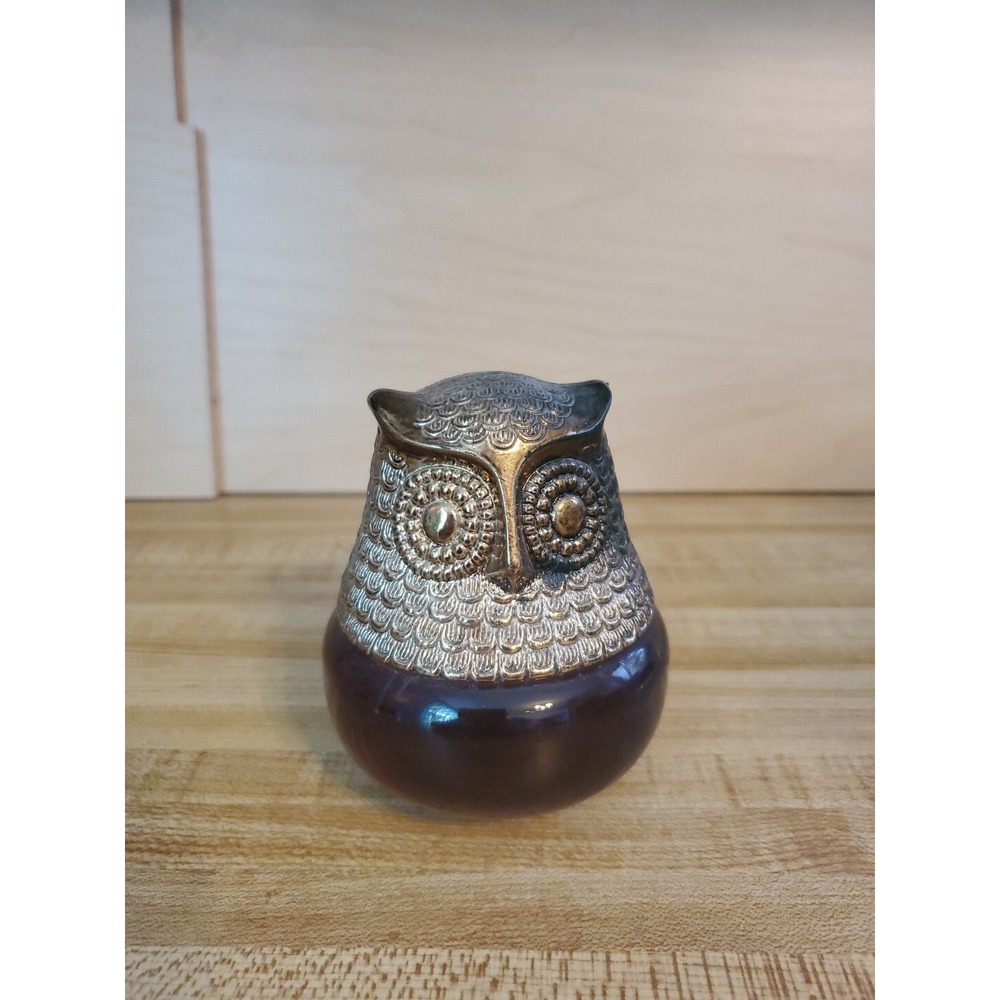 Vintage Avon Raining Violets Cologne Gellee Purple Glass Owl Bottle 4 oz Collect
